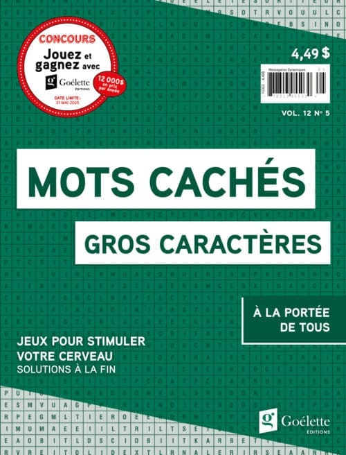 Gros caractères – Mots cachés V12 N5