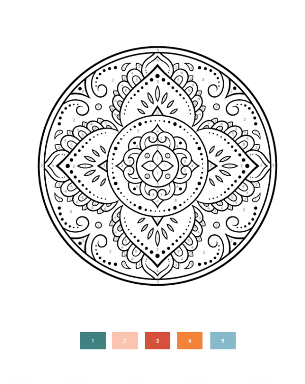 Coloriages par numéros - Mandalas - Image 2